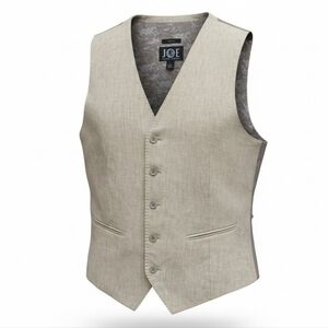 Joseph Abboud Tan Linen Vest